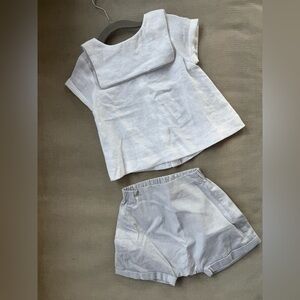 Jacadi Brand New with Tags White Linen Top and Shorts Set